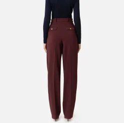 Pantalone in crêpe stretch con doppie pinces