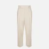 Pantalone in fresco lana con pinces e risvolto
