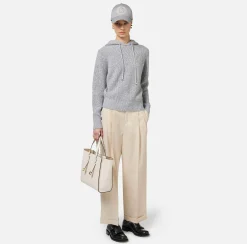 Pantalone in fresco lana con pinces e risvolto