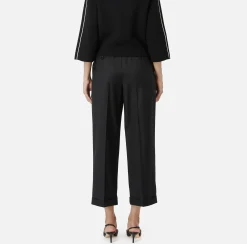Pantalone in fresco lana con pinces e risvolto