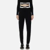 Pantalone jogger in viscosa con bande logo