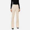 Pantalone palazzo in crêpe stretch con morsetto