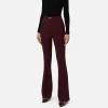 Pantalone palazzo in crêpe stretch con morsetto