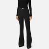 Pantalone palazzo in crêpe stretch con morsetto
