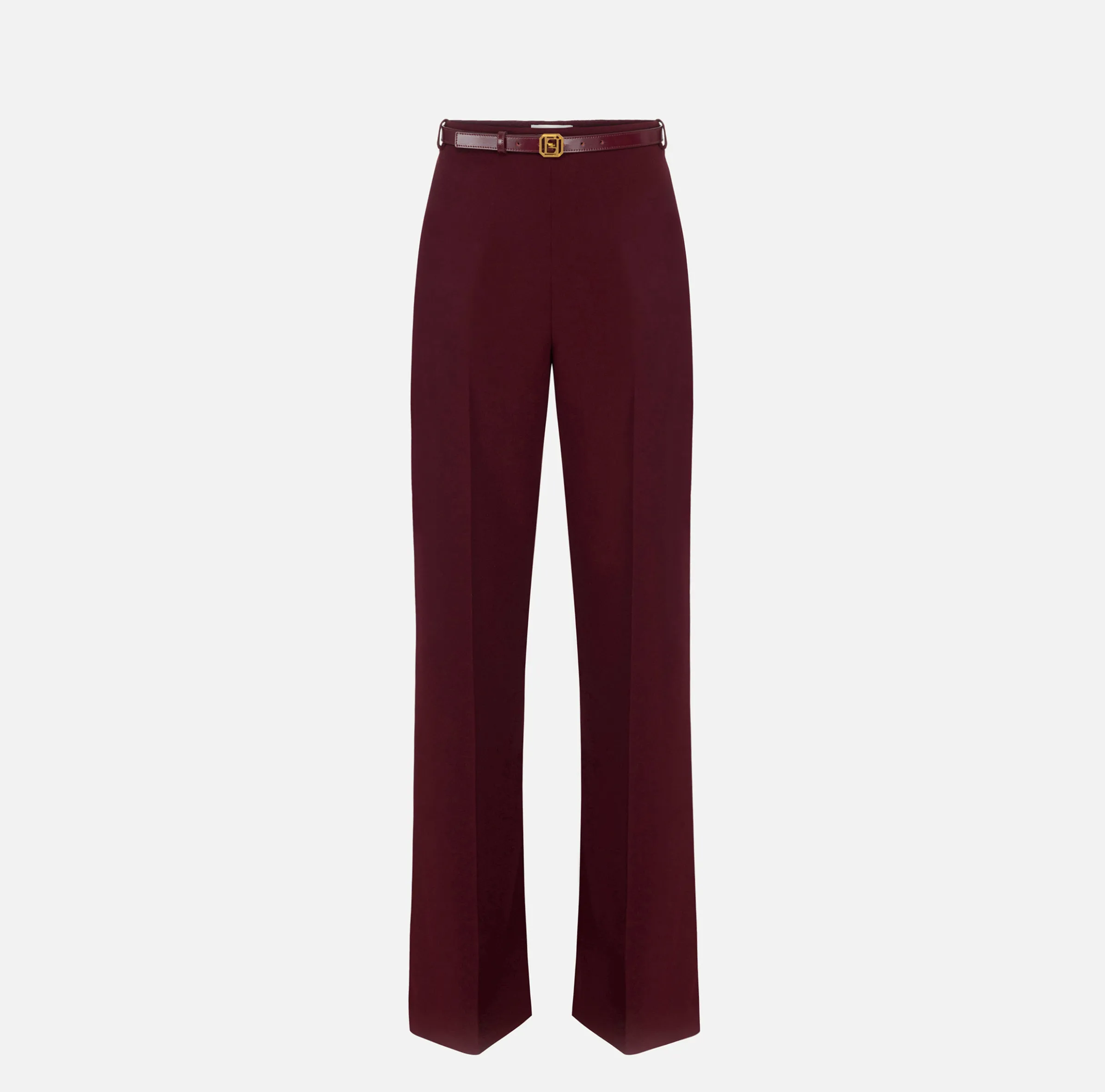 Pantalone palazzo in raso con cintura