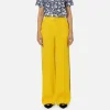 Pantalone palazzo in satin con morsetto