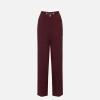Pantalone palazzo in satin con morsetto