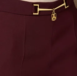 Pantalone palazzo in satin con morsetto