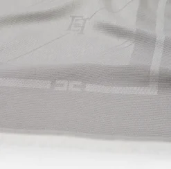 Pashmina in jacquard lurex con pattern righe diagonali e logo