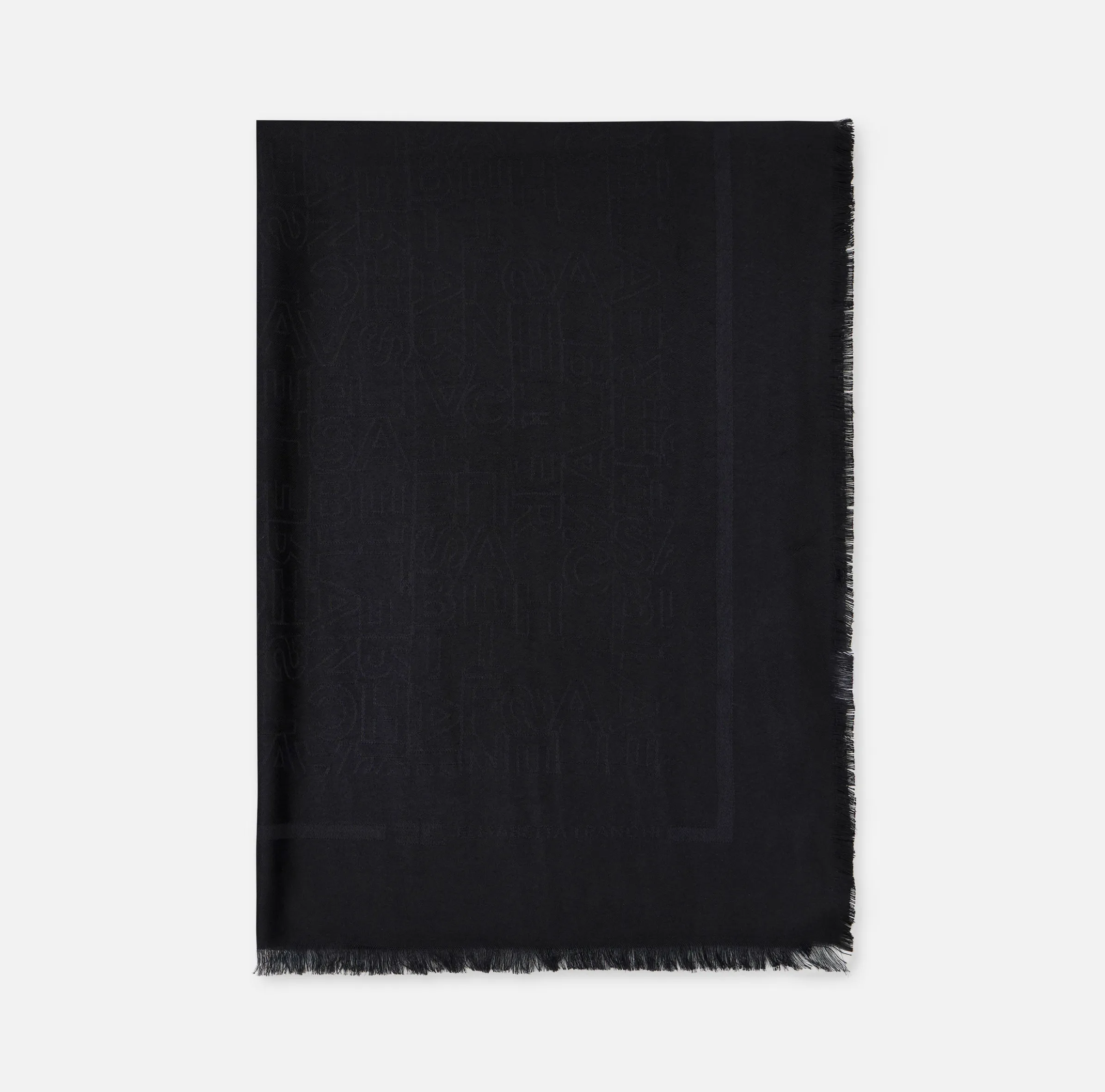 Pashmina rettangolare in viscosa jacquard con lettering logo