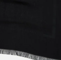 Pashmina rettangolare in viscosa jacquard con lettering logo