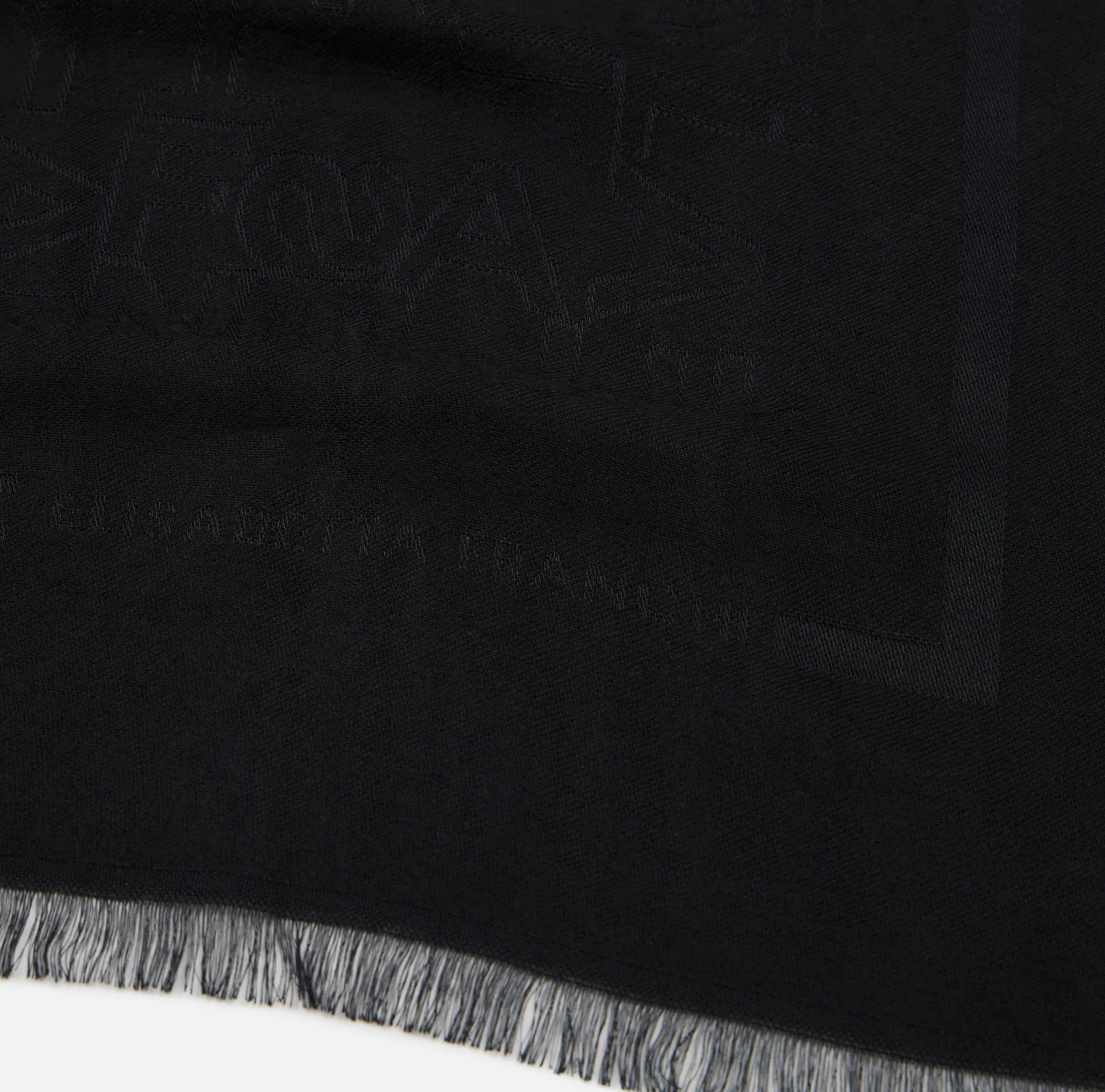 Pashmina rettangolare in viscosa jacquard con lettering logo