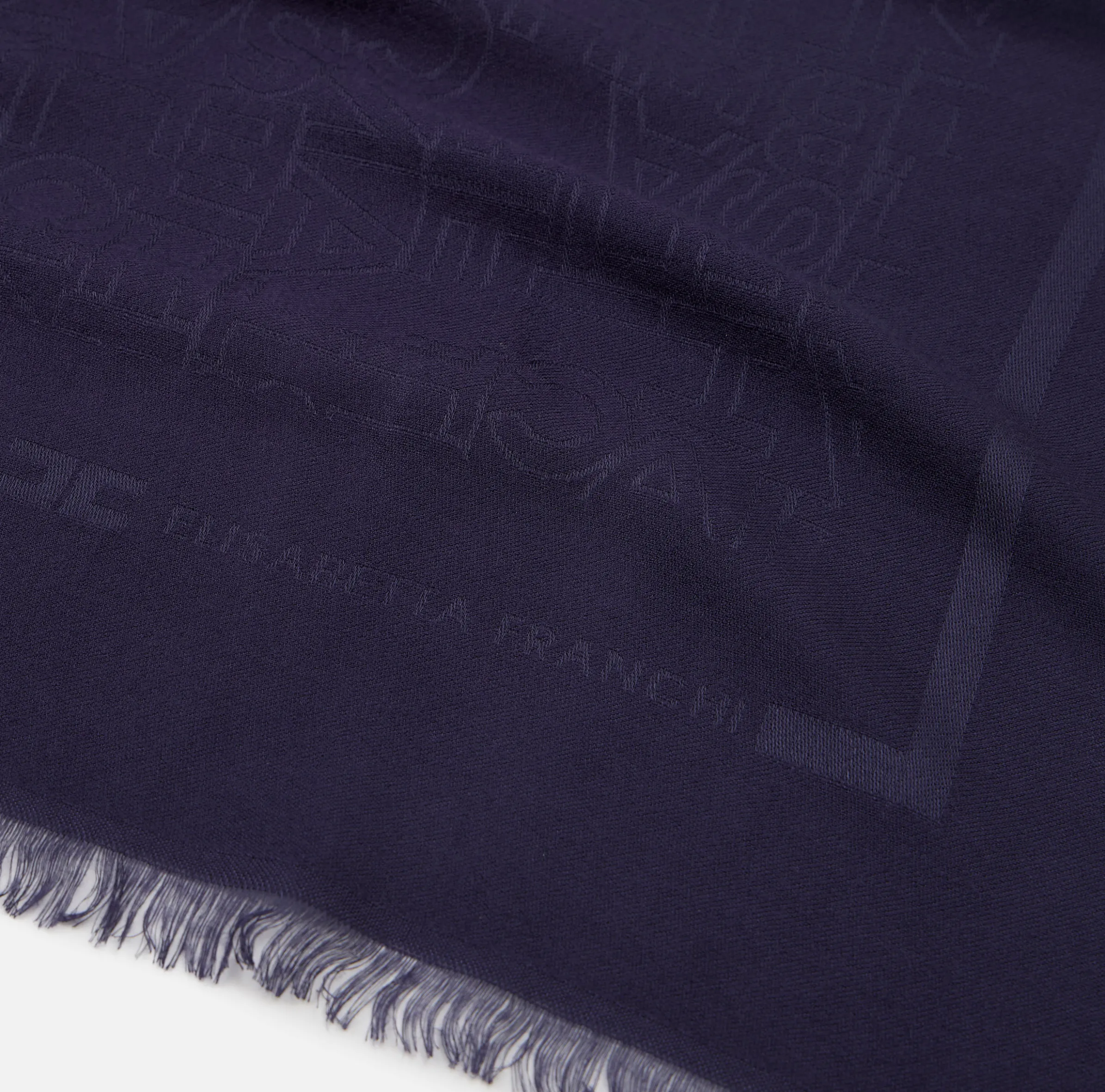 Pashmina rettangolare in viscosa jacquard con lettering logo