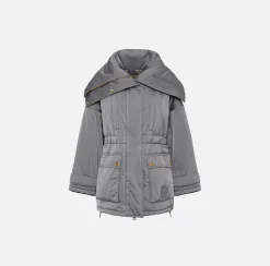 Piumino over tipo aviator in nylon satin