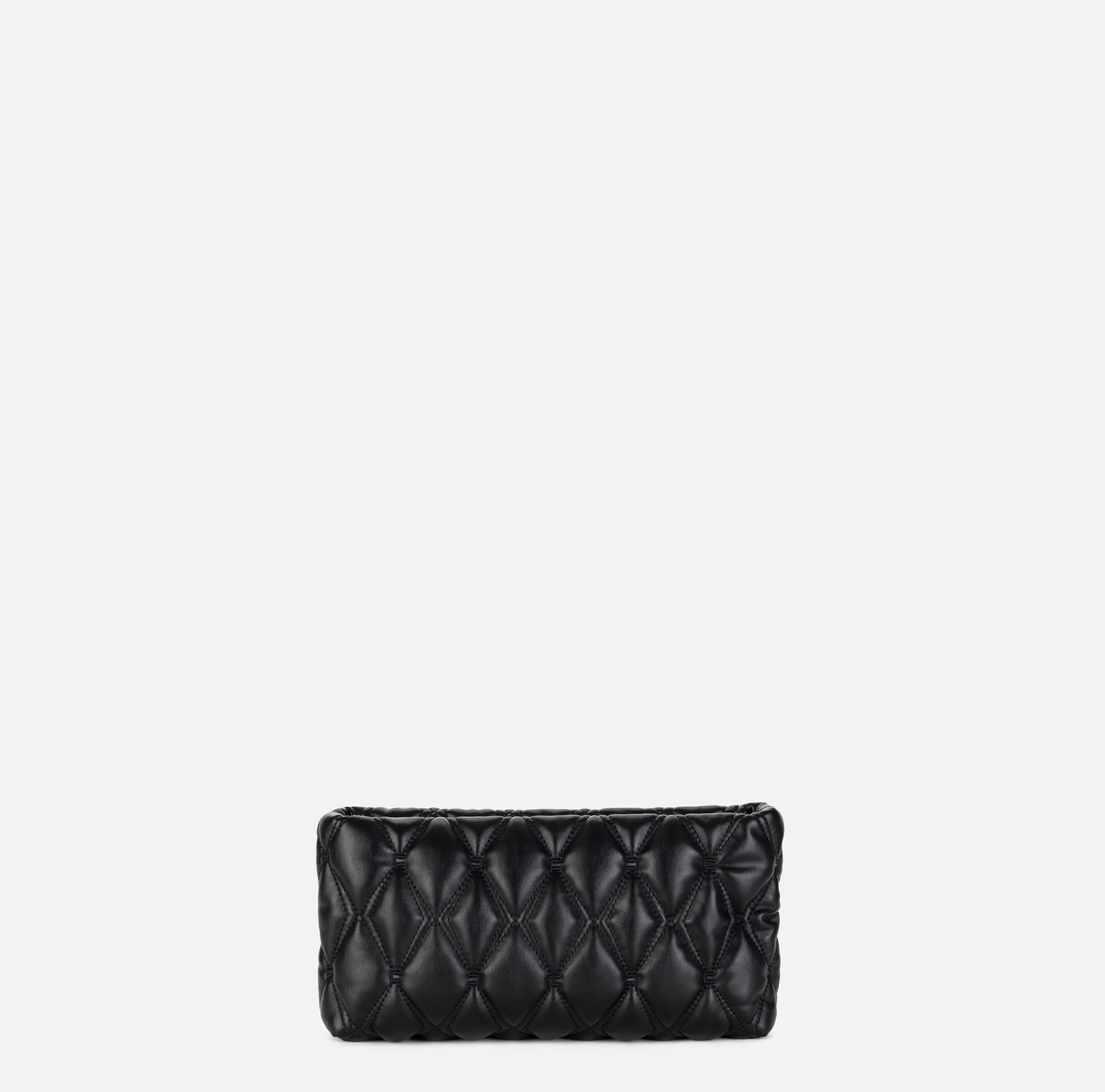 Pochette in tessuto embossed con tracolla in catena