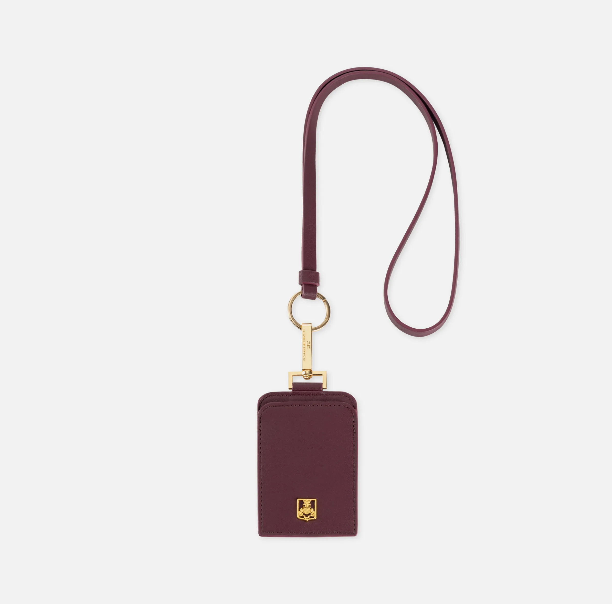 Porta badge in materiale sintetico effetto pelle