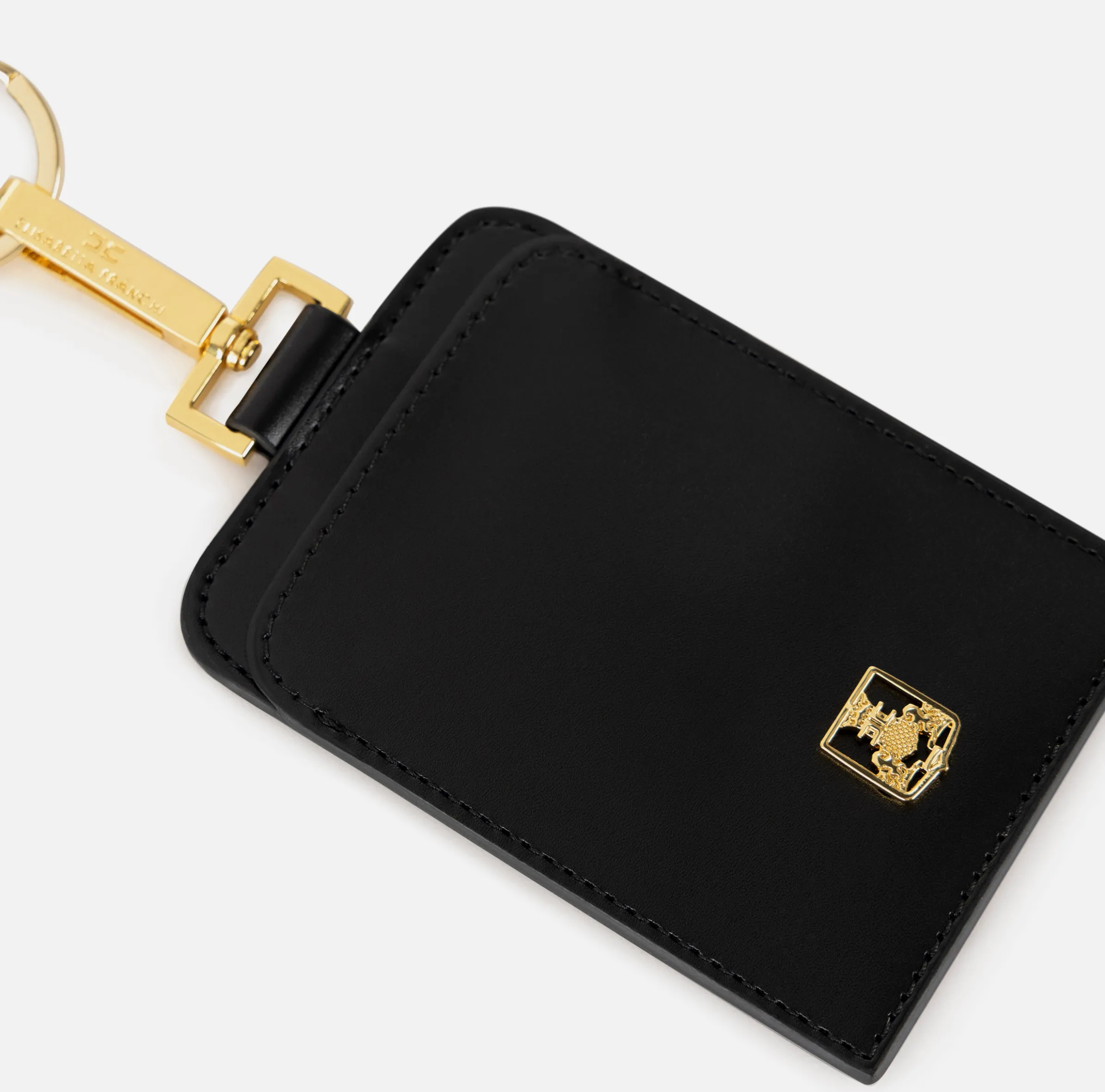 Porta badge in materiale sintetico effetto pelle