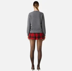 Pullover in lana con maxi patch