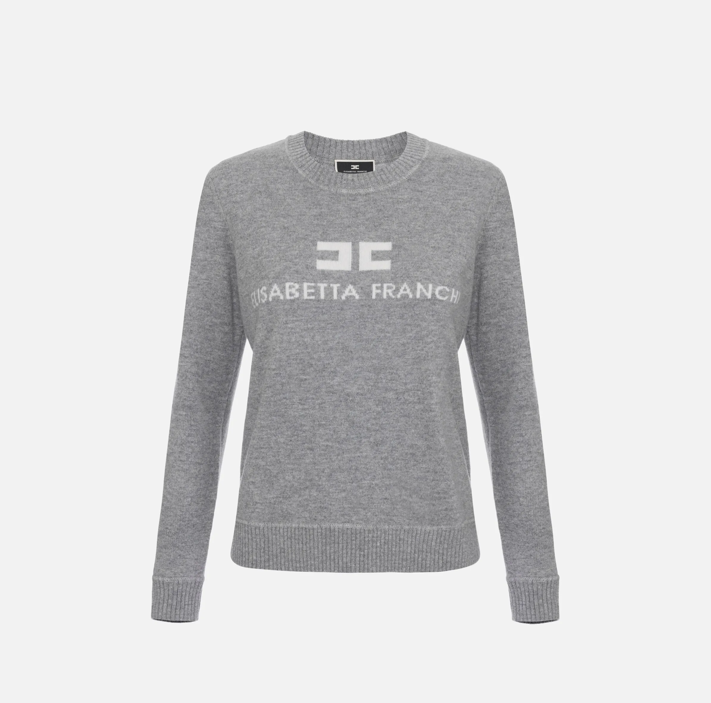 Pullover in misto cashmere con logo