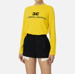 Pullover in misto cashmere con logo