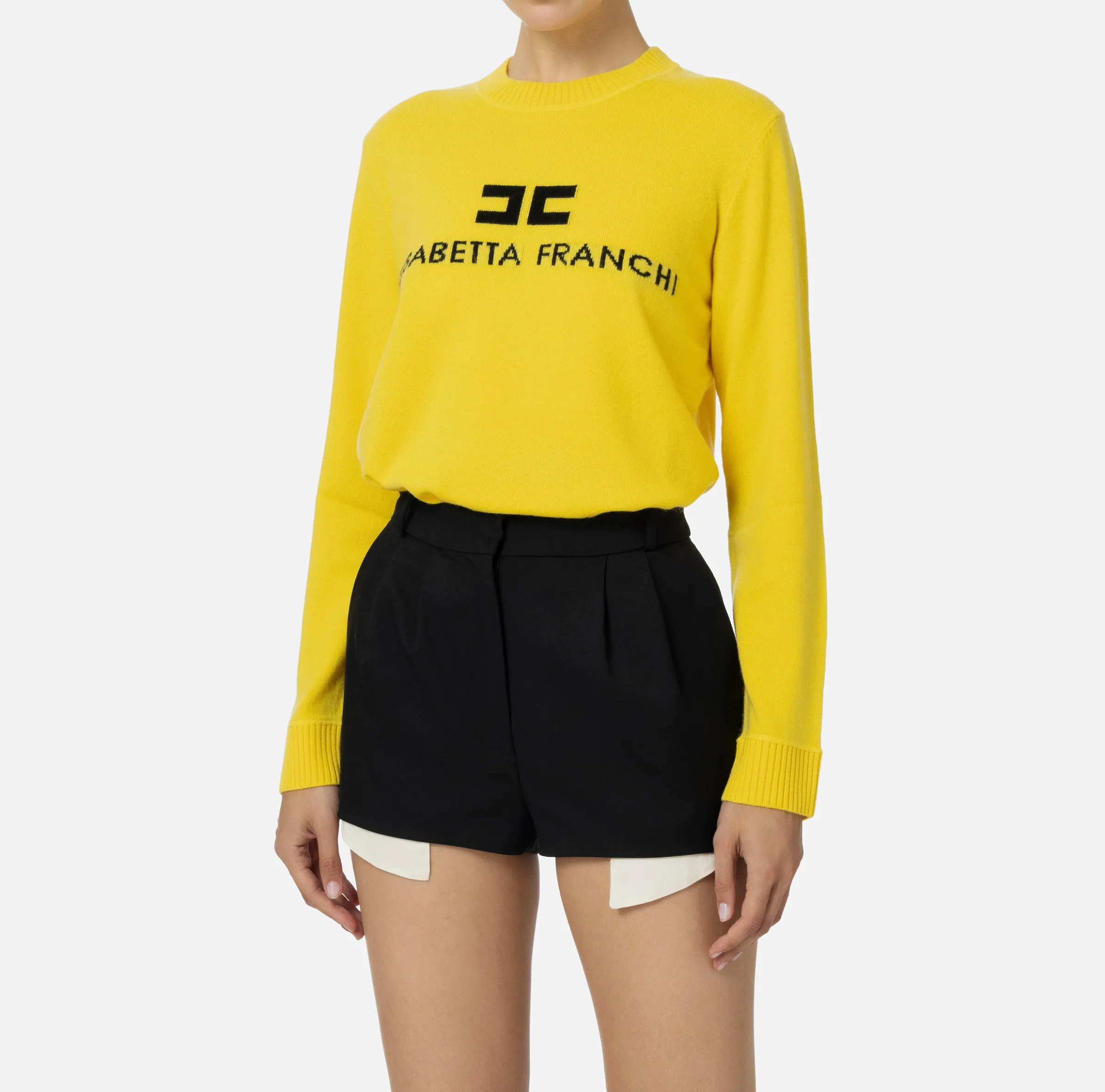 Pullover in misto cashmere con logo