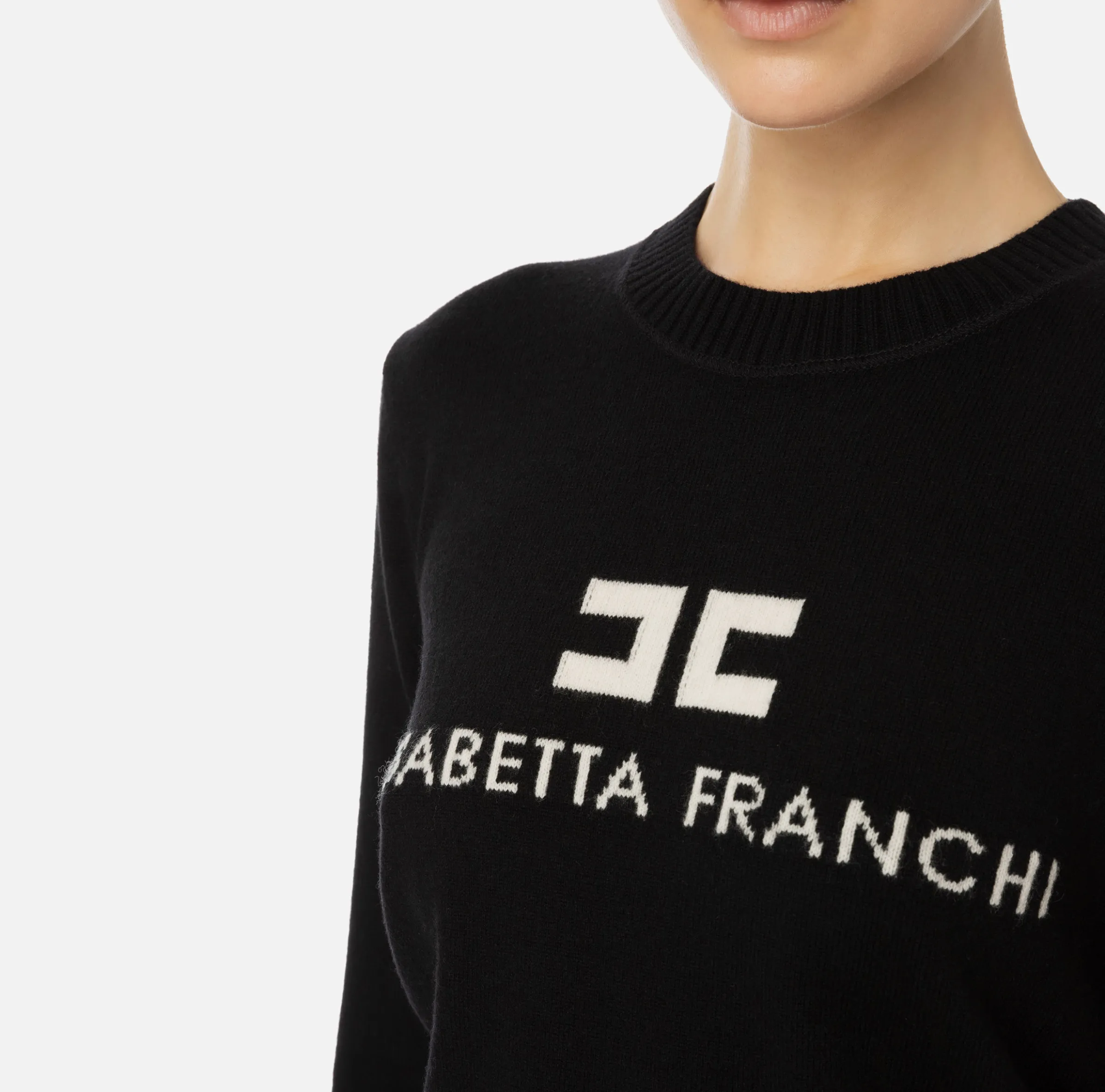 Pullover in misto cashmere con logo