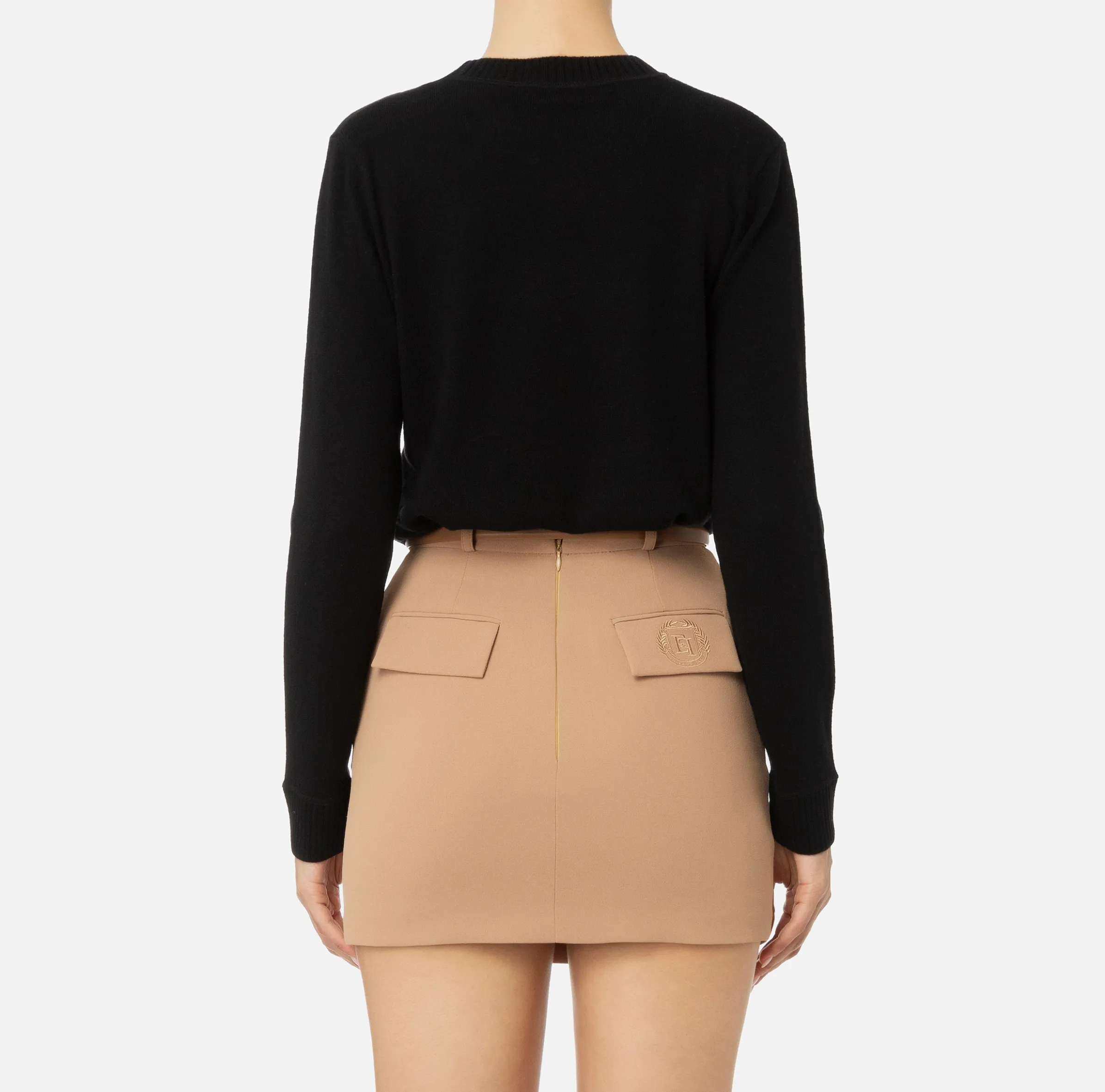 Pullover in misto cashmere con logo