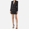 Robe manteau doppiopetto in fresco di lana con puntali