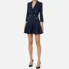 Robe manteau in crêpe con catena groumette