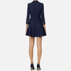 Robe manteau in crêpe con catena groumette