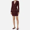 Robe manteau in lana bouclé con ricamo