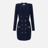 Robe manteau in lana bouclé con ricamo