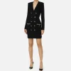 Robe manteau in lana bouclé con ricamo