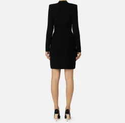 Robe manteau in lana bouclé con ricamo