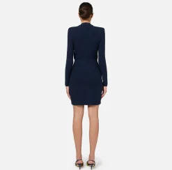 Robe manteau in lana bouclé con ricamo