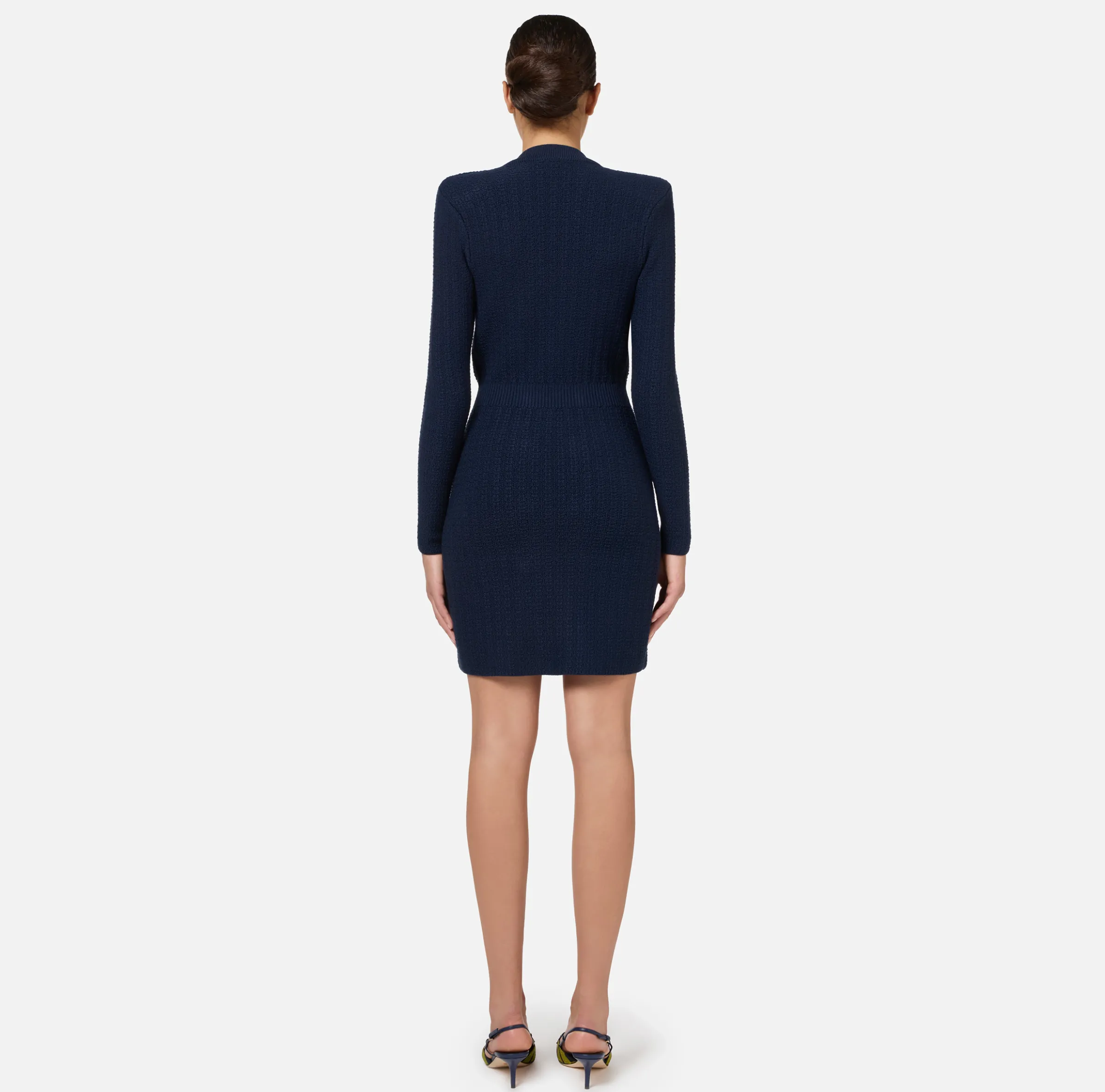 Robe manteau in lana bouclé con ricamo