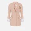 Robe manteau in tweed laminato con patch logo