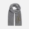 Sciarpa in lana a coste con patch stile college