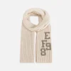 Sciarpa in lana a coste con patch stile college