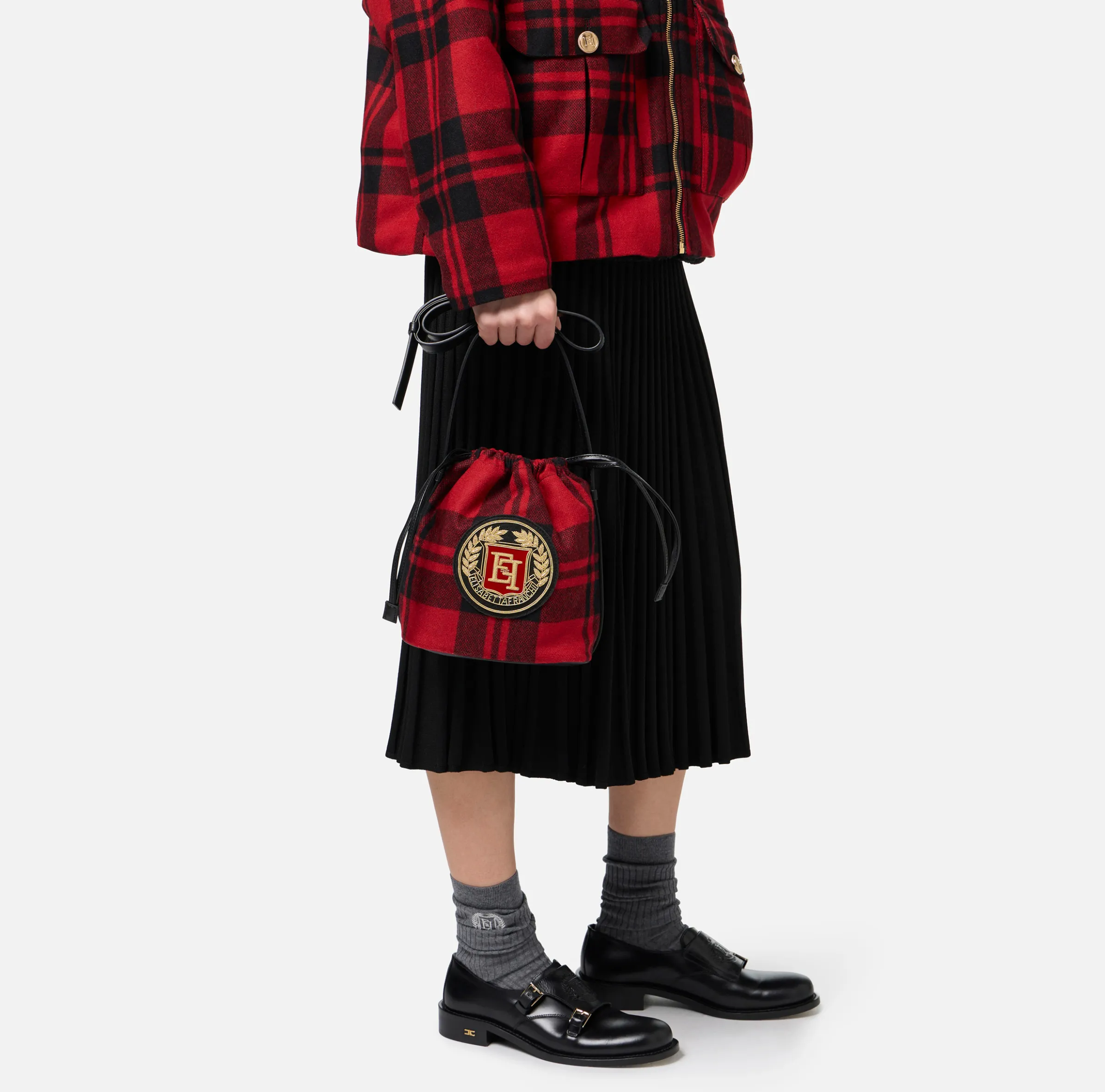 Secchiello in lana tartan