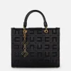Shopper in tessuto jacquard con charms