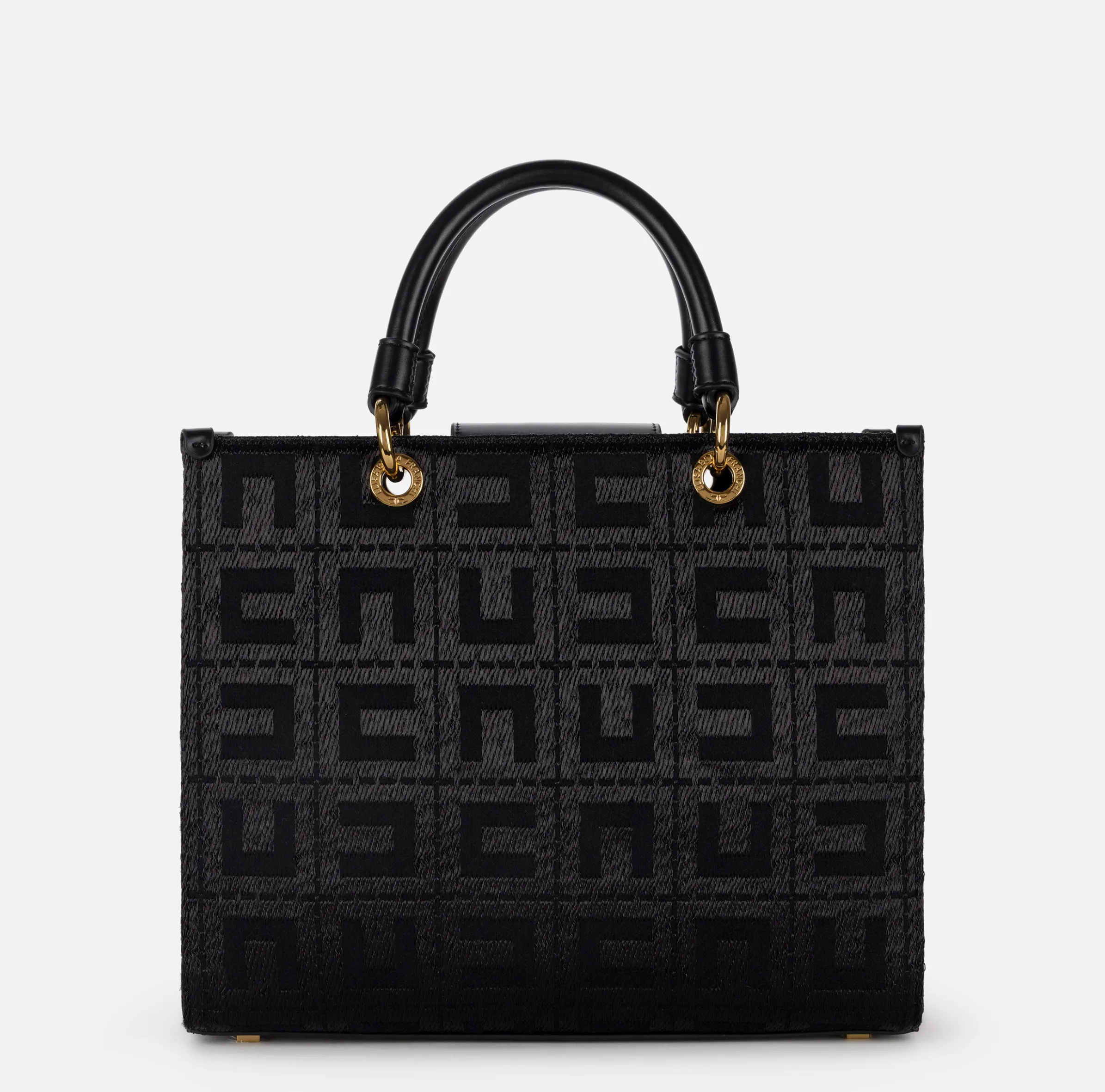 Shopper in tessuto jacquard con charms
