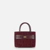 Shopper piccola in tessuto jacquard con morsetto