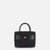 Shopper piccola in tessuto jacquard con morsetto