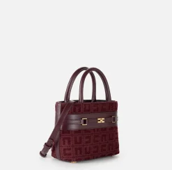 Shopper piccola in tessuto jacquard con morsetto