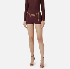 Short in crêpe stretch con cintura