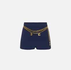 Short in crêpe stretch con cintura