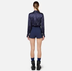 Short in crêpe stretch con cintura