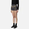 Short in crêpe stretch stampa rombo con catena