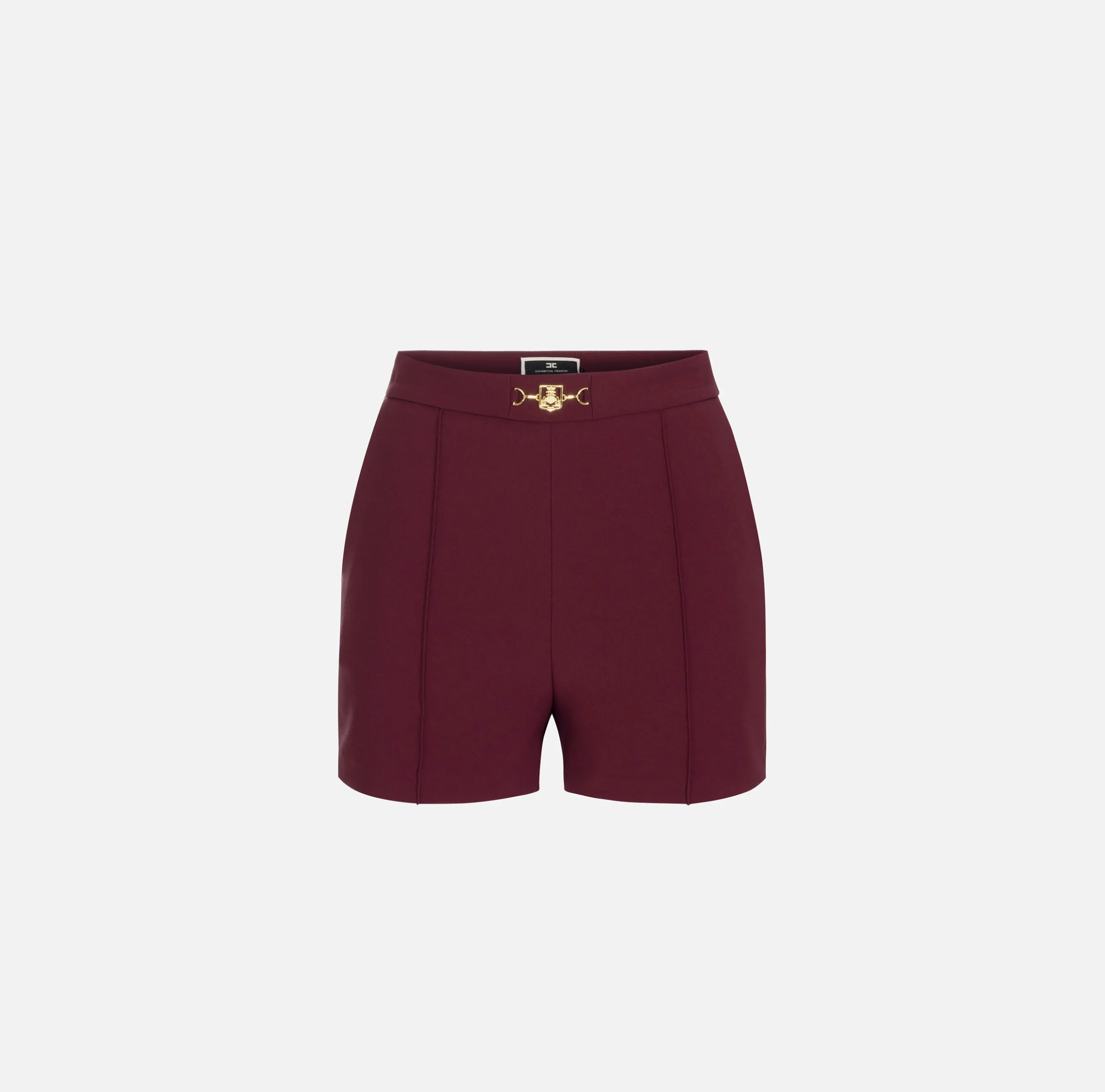 Shorts in crêpe stretch con morsetto